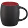 Taza de cerámica de 400 ml con base de madera Hearth Negro intenso/rojo detalle 22