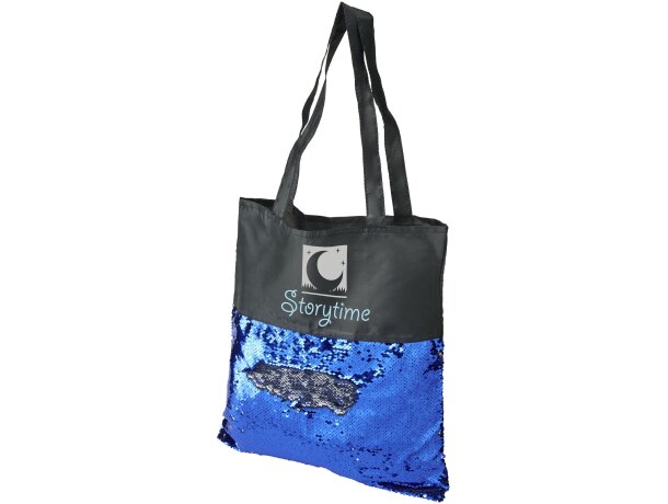 Bolsa Tote con lentejuelas “Mermaid” Negro intenso/azul detalle 5