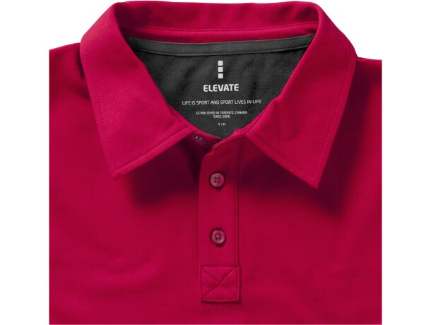 Polo de manga corta tejido mixto unisex Rojo detalle 7