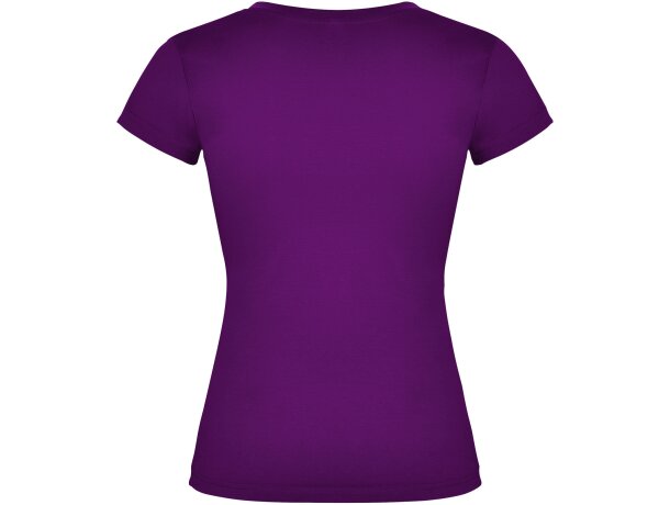 Camiseta cuello pico mujer Roly Victoria algodón 155 g/m² Morado detalle 32