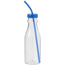 Botella con tapa de rosca y pajita personalizada azul medio Botella con tapa de rosca y pajita personalizada azul medio