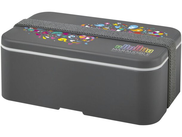 Fiambrera MIYO 700ml con banda PET reciclado Gris/gris detalle 11