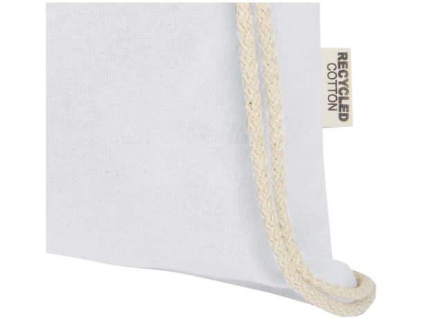 Bolsa con cordón Oregon de algodón reciclado certificado GRS Blanco detalle 20