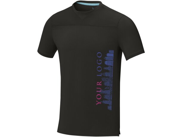 Camiseta Cool fit de manga corta para hombre en GRS reciclado Borax Negro intenso detalle 11