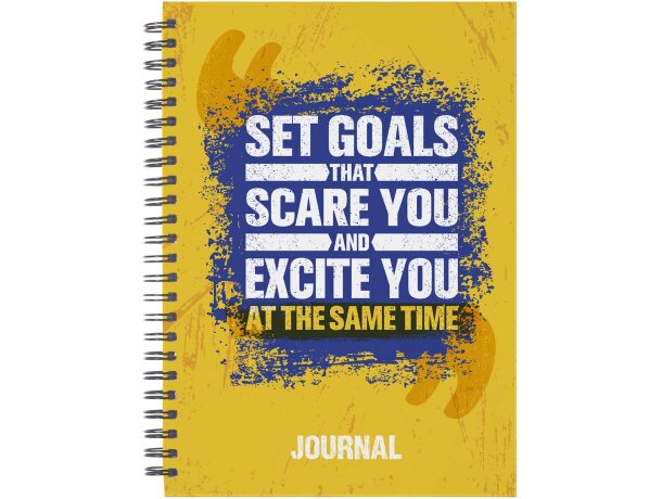 Diario A5 tapa dura Desk-Mate con papel certificado FSC Blanco/negro intenso detalle 4