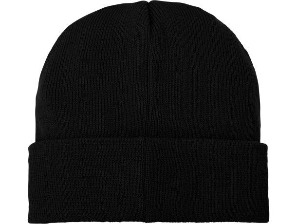 Gorro de lana con parche Boreas Negro intenso detalle 57