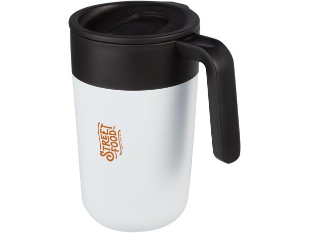Taza térmica Nordia con doble pared reciclada de 400ml Blanco detalle 16