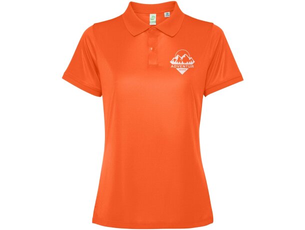 Polo manga corta mujer Tormo Roly poliéster reciclado entallado detalle 1