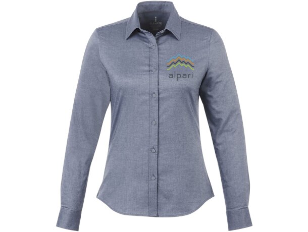 Camisa Oxford manga larga mujer Vaillant algodón 142 g/m² Azul marino oxford detalle 28