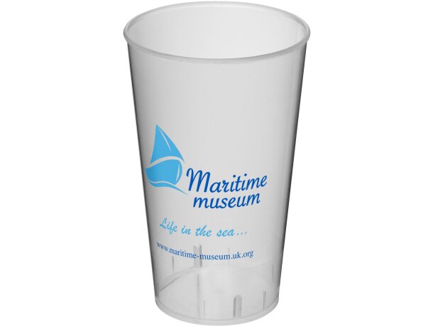 Vaso de plástico de 375 ml Arena Blanco transparente detalle 37