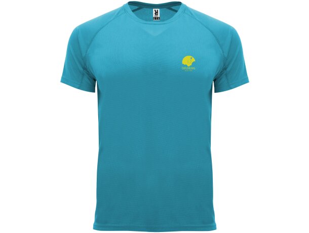 Camiseta deportiva infantil Bahrain Roly Azul turquesa detalle 13