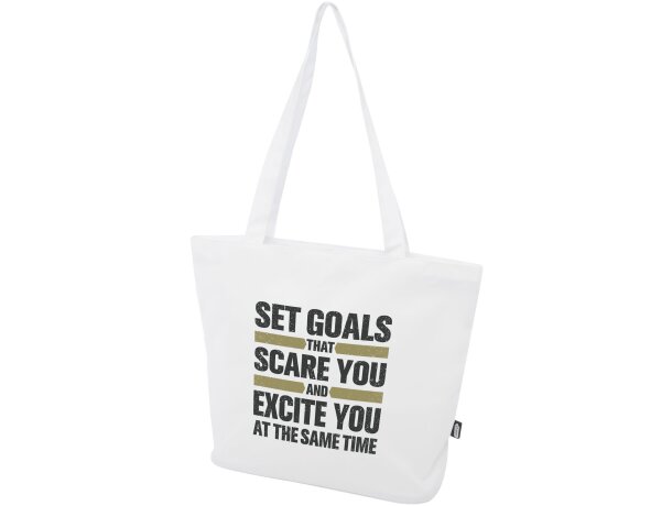 Bolsa tote con cremallera Panama de 20L certificada GRS Blanco detalle 10