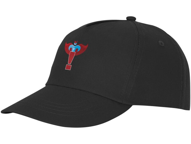 Gorra promocional de 5 paneles con impresión personalizada Negro intenso detalle 67