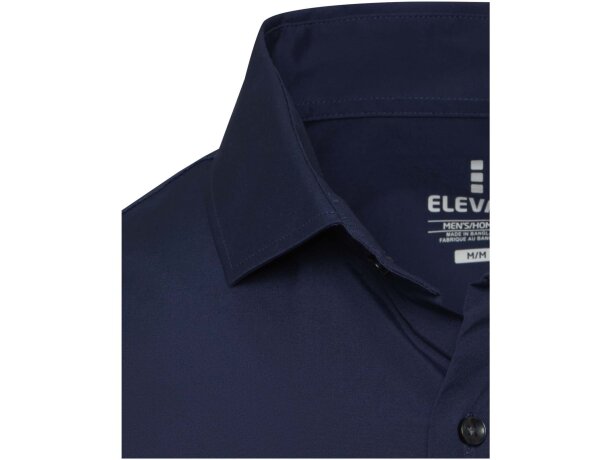 Camisa Carnelian popelina algodón BCI elástico hombre Azul marino detalle 12