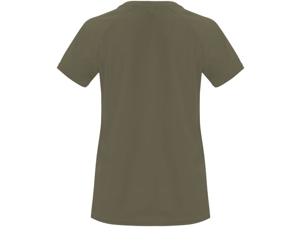 Camiseta deportiva manga corta mujer Bahrain Roly técnica Verde militar detalle 30