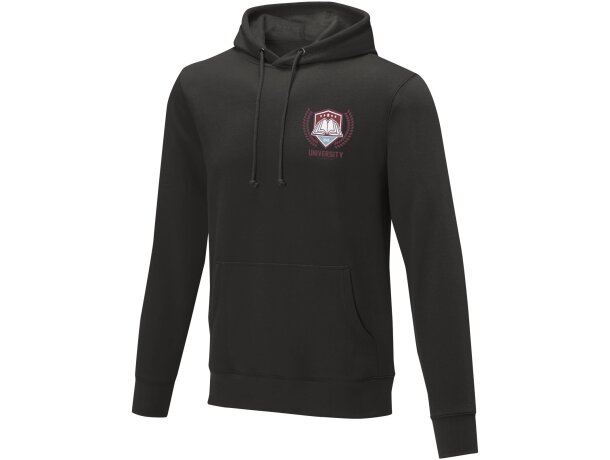 Sudadera con capucha Charon para hombre con interior afelpado Negro intenso detalle 43