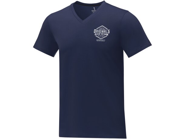 Camiseta de manga corta y cuello en V para hombre Somoto Azul marino detalle 9