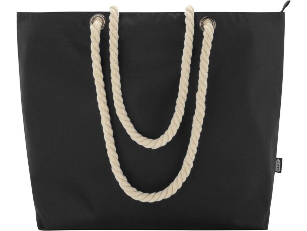 Bolsa playa refrigeradora Panama 23L poliéster reciclado GRS Negro intenso detalle 2