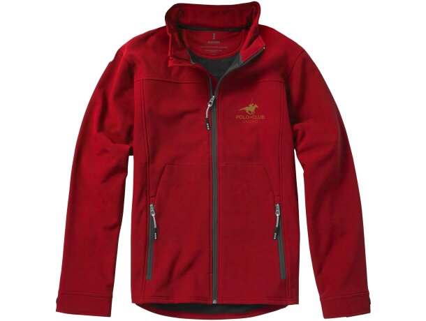 Chaqueta softshell de hombre Langley impermeable transpirable Rojo detalle 3
