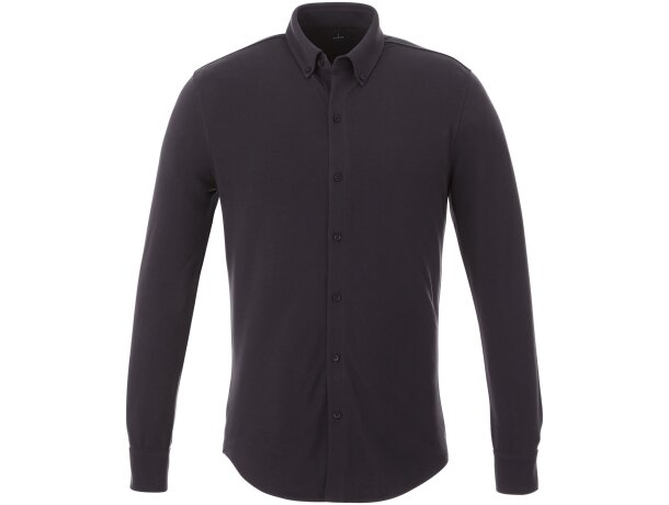 Camisa corporativa elastano 200 g/m2 Elevate Life Bigelow Gris tormenta detalle 17