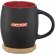 Taza de cerámica de 400 ml con base de madera Hearth Negro intenso/rojo detalle 20