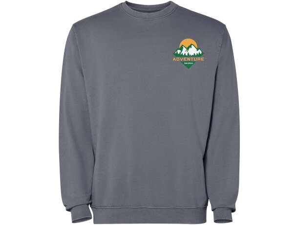 Sudadera cuello redondo unisex Jaya Roly algodón 250 g/m² Gris oscuro detalle 11