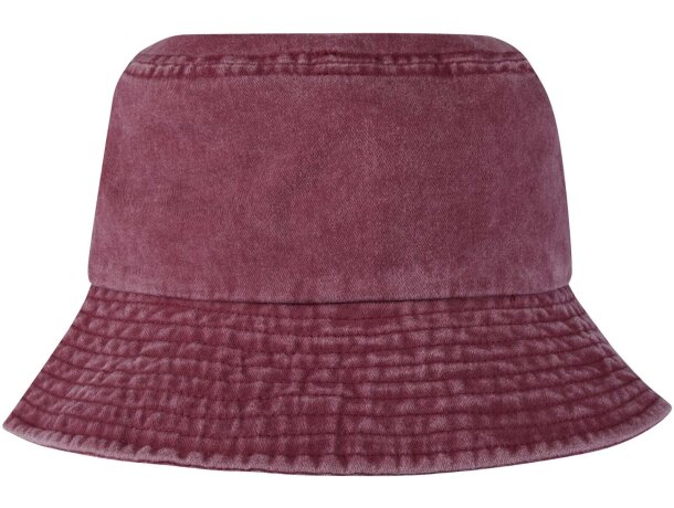 Gorro lavado Mitica con algodón reciclado y acabado vintage Burdeos detalle 6