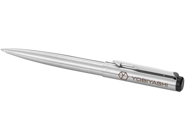 Bolígrafo en acero elegante con clip en estuche Parker Plateado detalle 1
