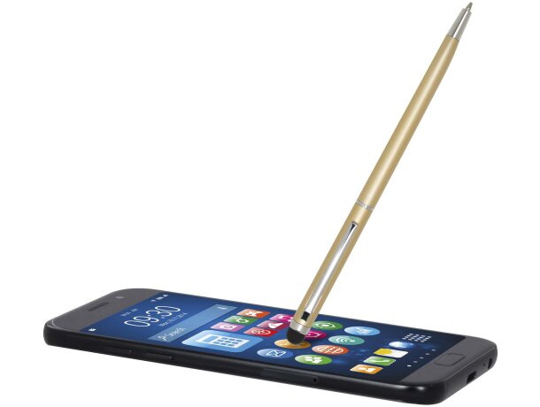 Bolígrafo aluminio con stylus táctil Ore tinta azul Champán detalle 16