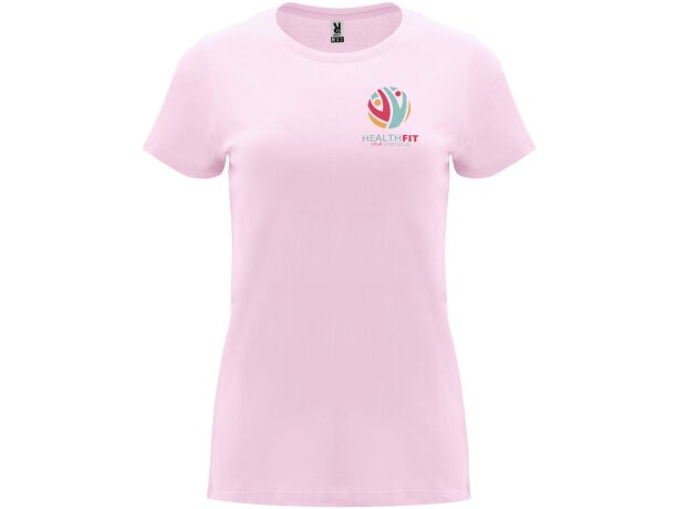 Camiseta manga corta mujer Capri Roly 100% algodón 170 g/m² Rosa claro detalle 97