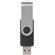Memoria USB Rotate 2GB con protección giratoria de aluminio Negro intenso/plateado detalle 2