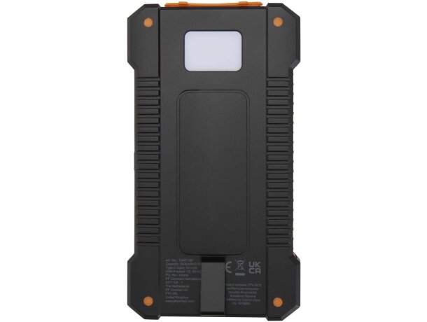 Batería externa solar Altair de 5000 mAh con panel fotovoltaico Negro intenso detalle 3