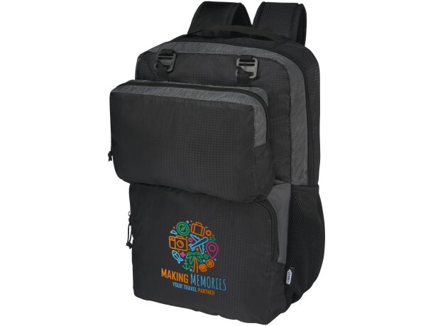 Mochila portátil 15 reciclada GRS bicolor Trailhead Negro intenso/gris detalle 1