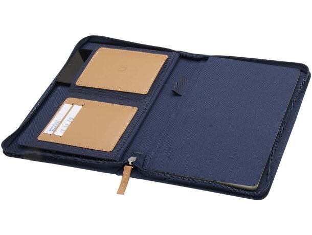 Portafolios A5 Nomumi de plástico PET reciclado y papel FSC Azul marino detalle 15