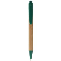 Bolígrafo de madera de bambú con clip blanco roto