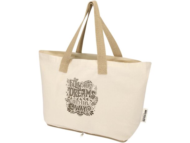 Bolsa tote Sierra 12L algodón reciclado certificado GRS Natural/natural detalle 1