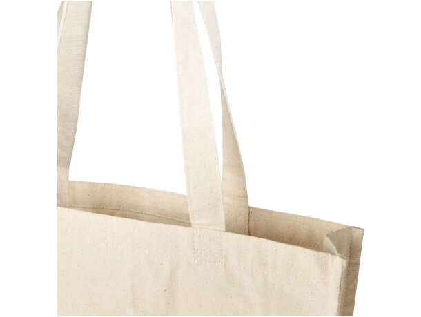 Bolsa tote algodón reciclado GRS con refuerzos Florida 14L Natural detalle 5