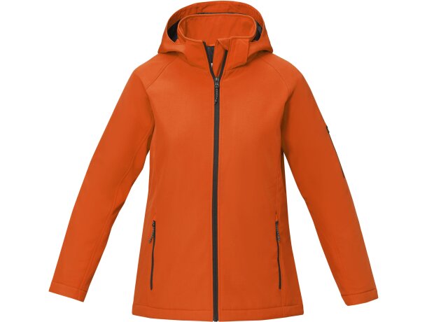 Chaqueta softshell acolchada Notus para mujer con capucha Naranja detalle 7