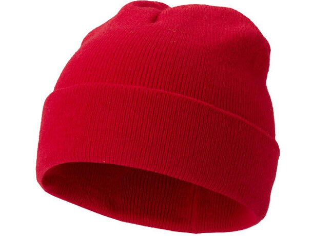 Gorro Irwin acrílico punto costilla unisex borde doblado Azul marino detalle 5