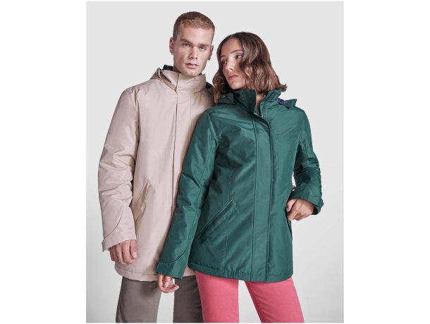 Parka acolchada America de Roly para mujer en poliéster reciclado Negro intenso detalle 4