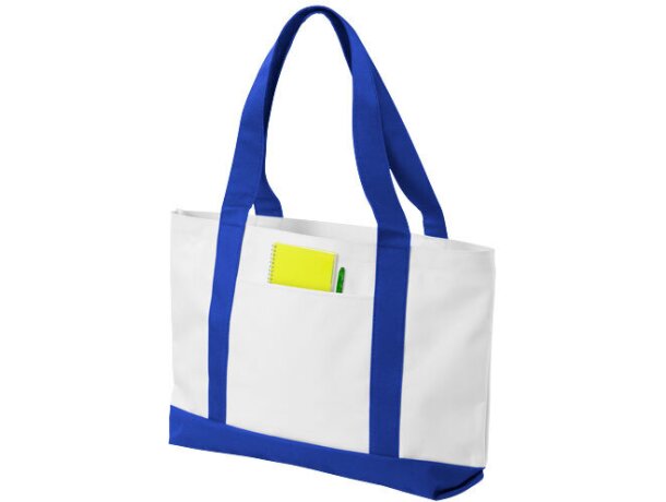 Bolsa con asas y base de colores blanca Bolsa con asas y base de colores blanca
