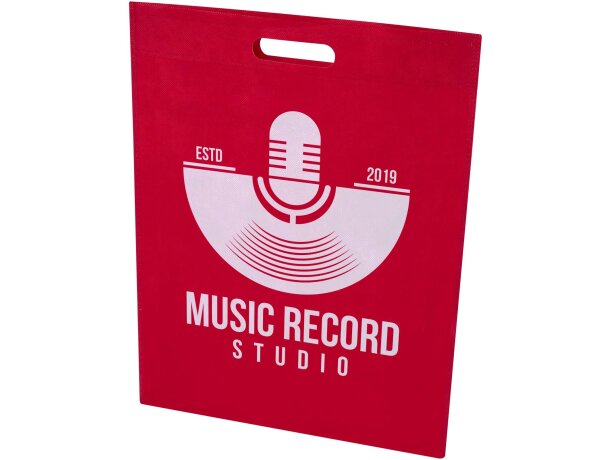 Bolsa tote EcoSeal de poliéster reciclado con certificado GRS Rojo detalle 17