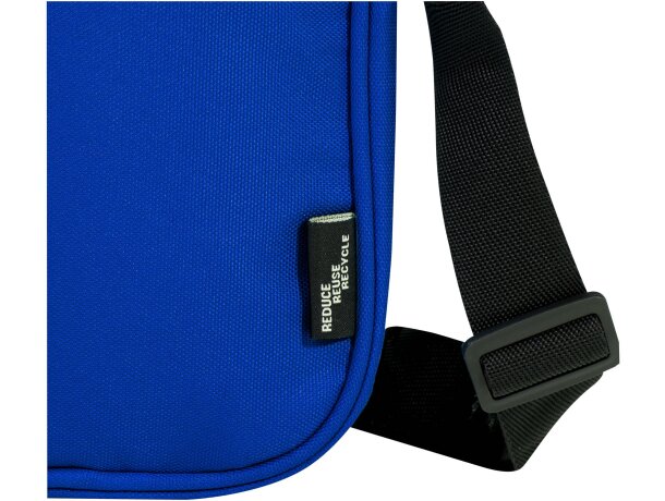 Bandolera reciclada certificada GRS Byron con cremallera Azul real detalle 20