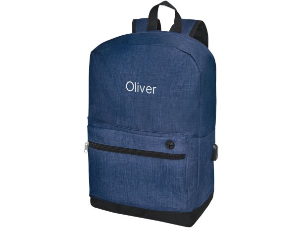 Mochila para ordenador 15,6 poliéster con salida USB Hoss Azul marino detalle 12