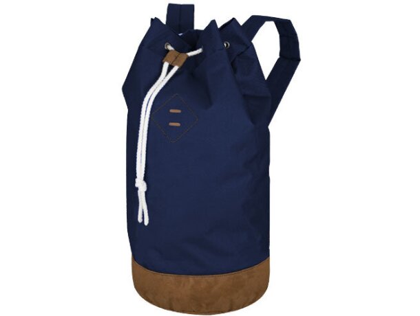 Mochila petate con cierre vertical con cremallera personalizada azul marino Mochila petate con cierre vertical con cremallera personalizada azul marino