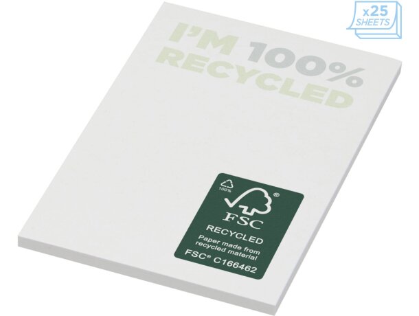 Bloc de notas adhesivas Sticky-Mate 50 x 75 mm recicladas Blanco detalle 2