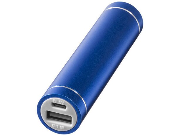 Batería externa 2200 mah de aluminio personalizada azul medio Batería externa 2200 mah de aluminio personalizada azul medio