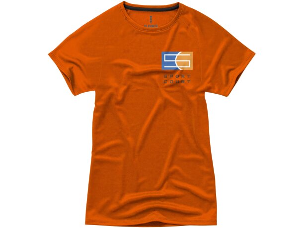 Camiseta manga corta de mujer niagara de Elevate 135 gr Naranja detalle 19
