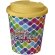 Vasos de plástico antiderrame pp reciclado 250ml Blanco/amarillo