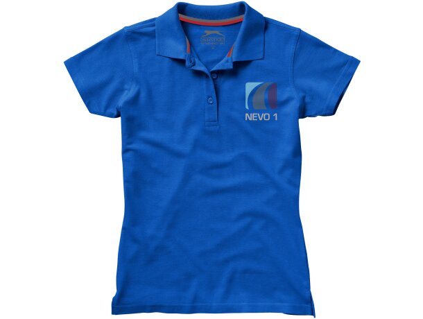Polo de manga corta de mujer "advantage" Azul real clásico detalle 9